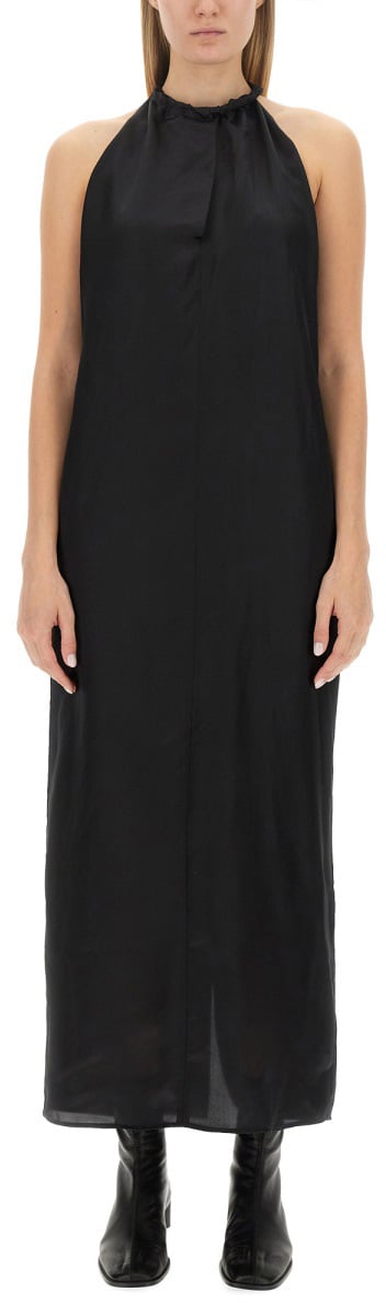 Acne Studios Halter Neck Midi Dress With Wide Back Zwart