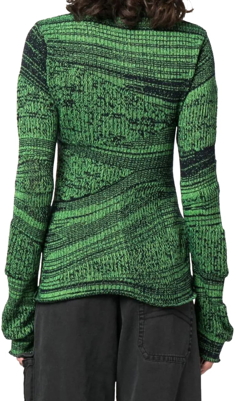 Acne Studios Button Up Knit Sweater - Navy/flou Green Blauw