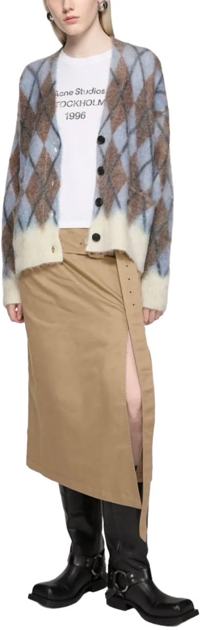 Acne Studios Acne Studios Knitted Cardigan Grey Brown Grijs