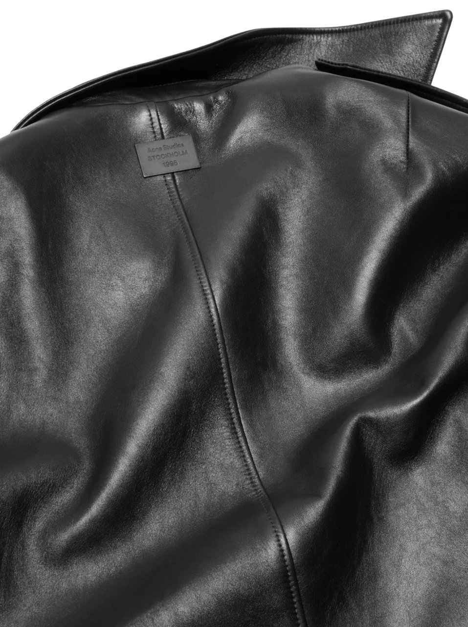 Acne Studios Acne Studios Oversized Leather Jacket Black Zwart