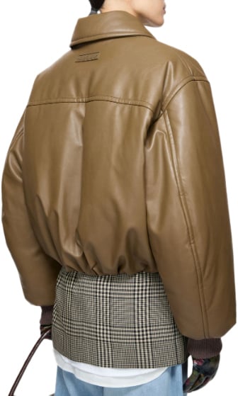 Acne Studios Cropped Puffer Jacket Khaki Green Groen