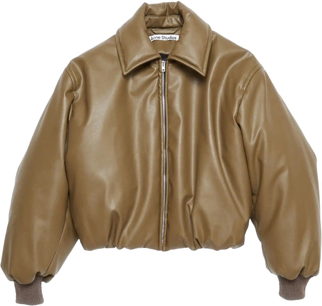 Acne Studios Cropped Puffer Jacket Khaki Green Groen