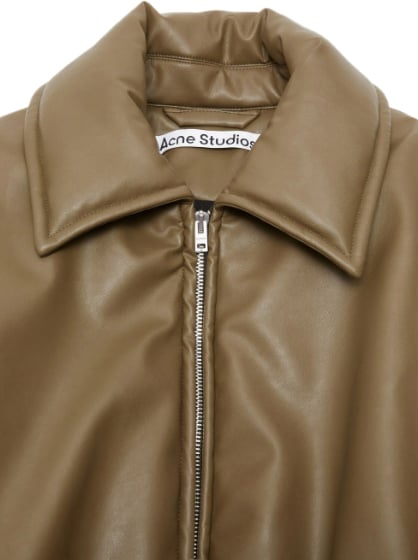 Acne Studios Cropped Puffer Jacket Khaki Green Groen