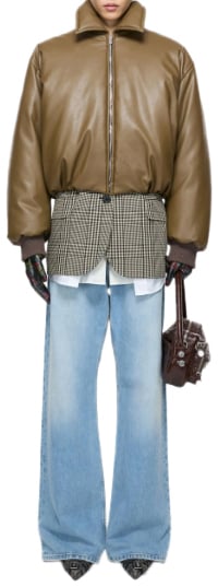 Acne Studios Cropped Puffer Jacket Khaki Green Groen