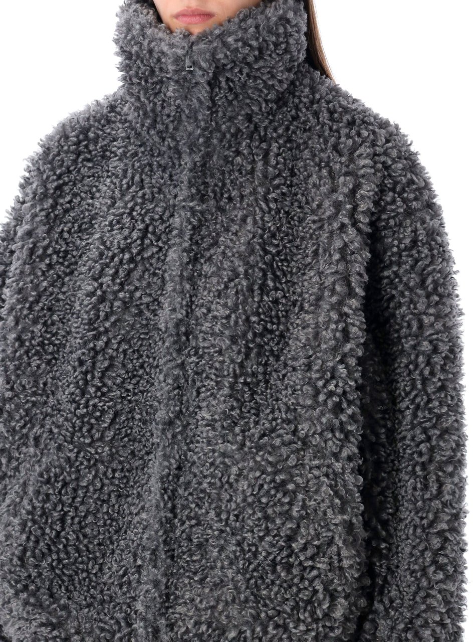 Acne Studios Felemmy Eco Fur Bomber Carbon Grey Grijs