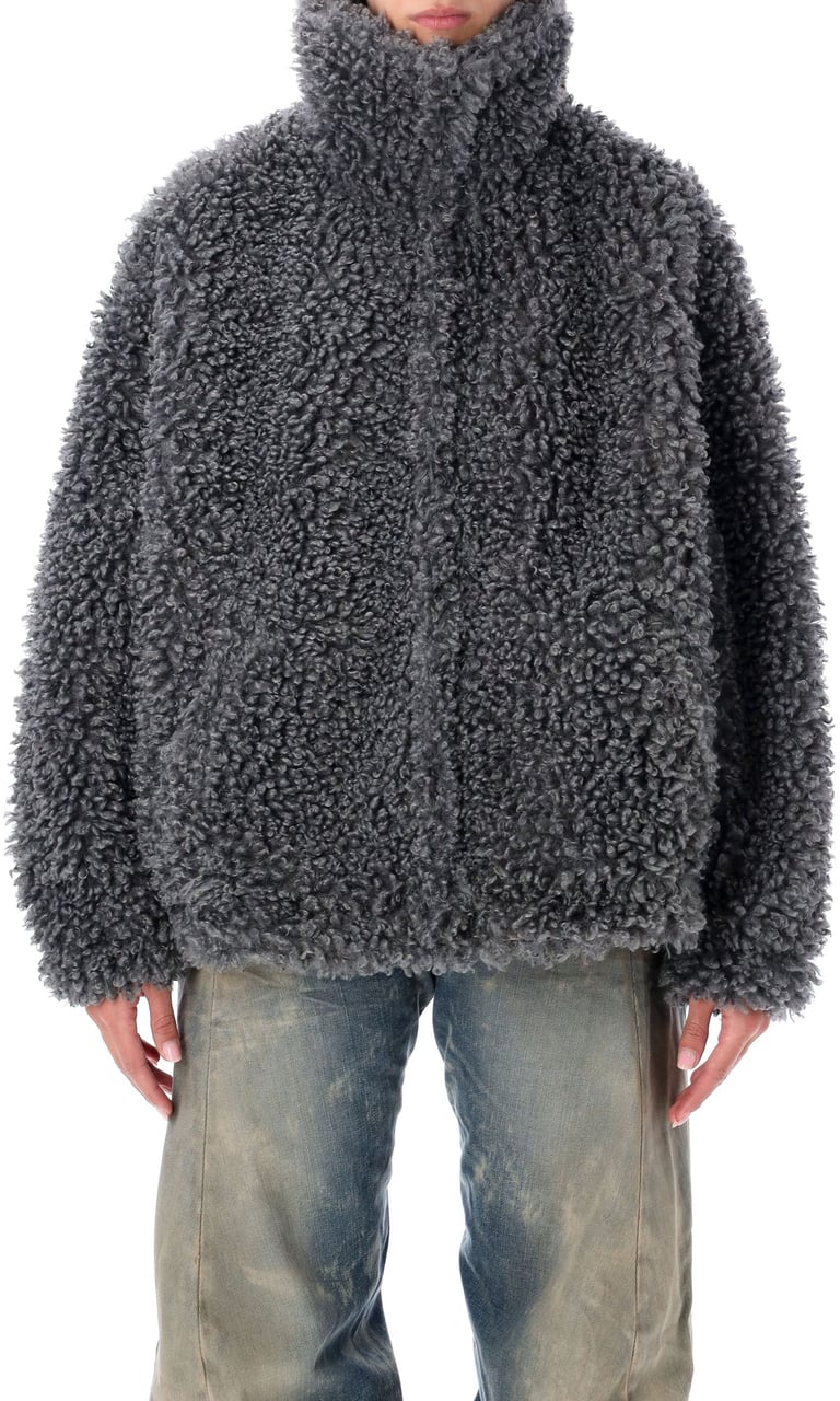 Acne Studios Felemmy Eco Fur Bomber Carbon Grey Grijs