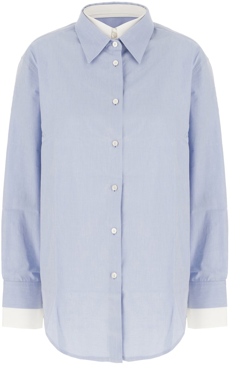 Acne Studios Light blue poplin shirt Lichtblauw