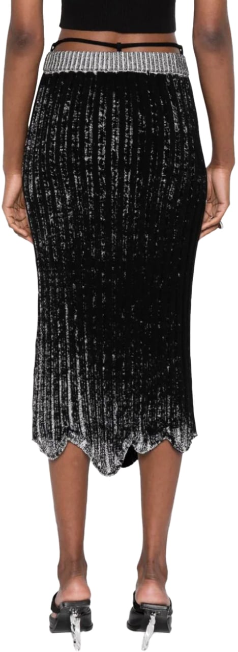 Acne Studios Knitted Skirt - Black/white Wit