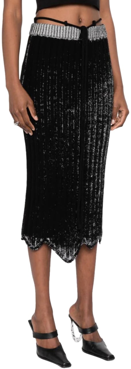 Acne Studios Knitted Skirt - Black/white Wit