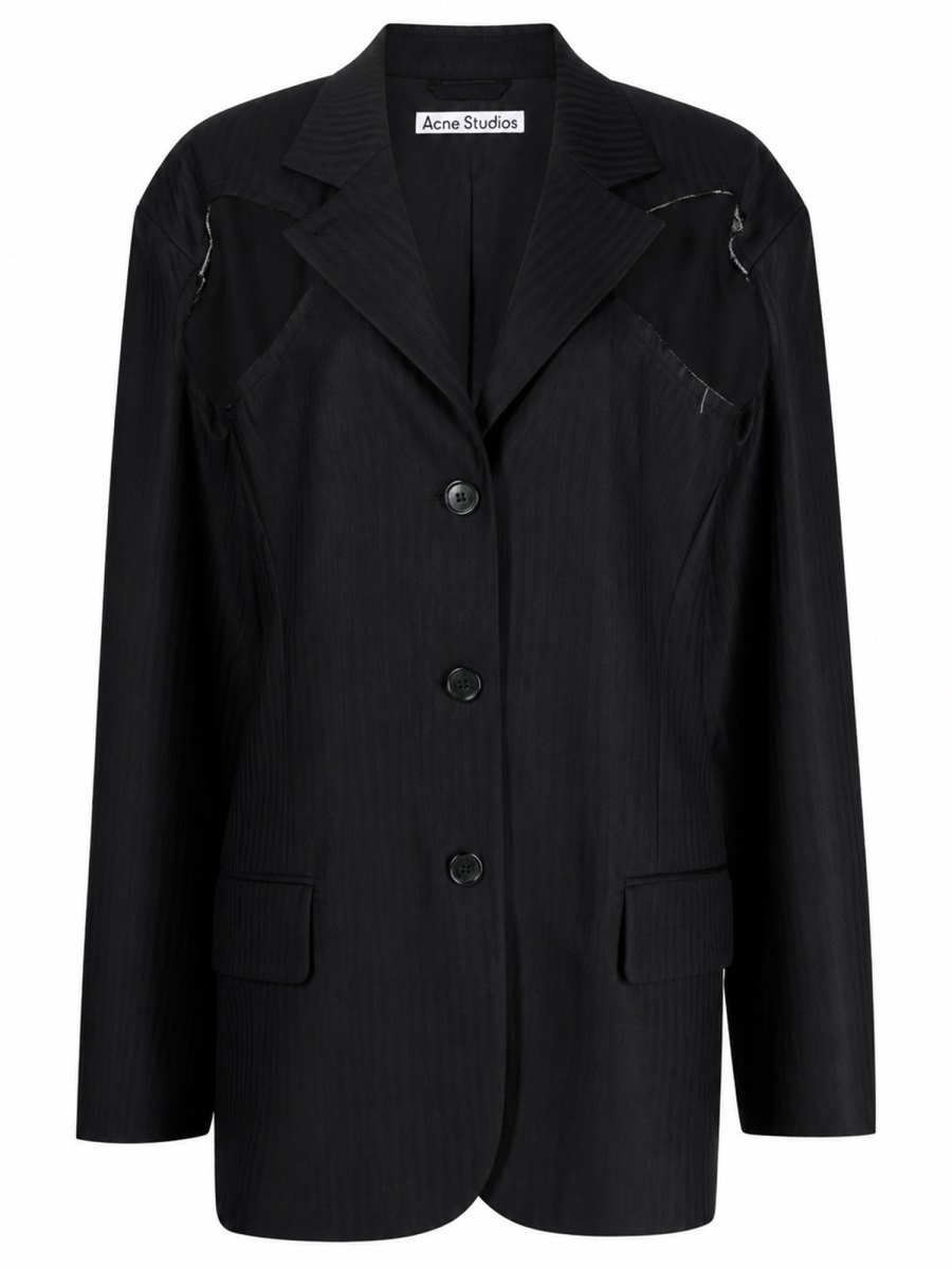 Acne Studios Deconstructed Jacket With Button Closure Zwart