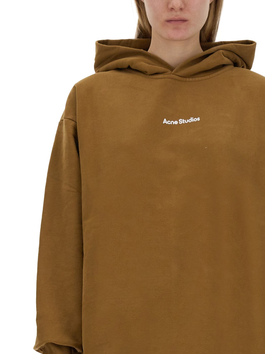 Acne Studios Relaxed-Fit Brown Sweatshirt With Subtle Logo Bruin