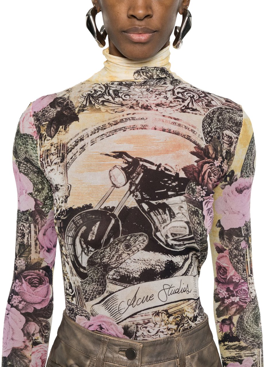 Acne Studios Acne Studios Long Sleeve Shirt - Pink Multicolor Divers