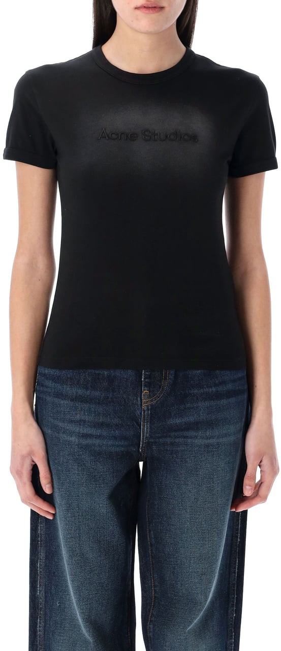 Acne Studios Etza Tshirt Faded Black Zwart
