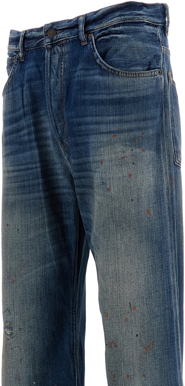 Acne Studios Straight-Leg Blue Denim Jeans With Classic Five-Pocket Design Blauw