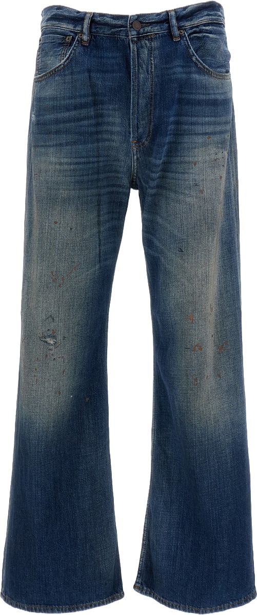 Acne Studios Straight-Leg Blue Denim Jeans With Classic Five-Pocket Design Blauw
