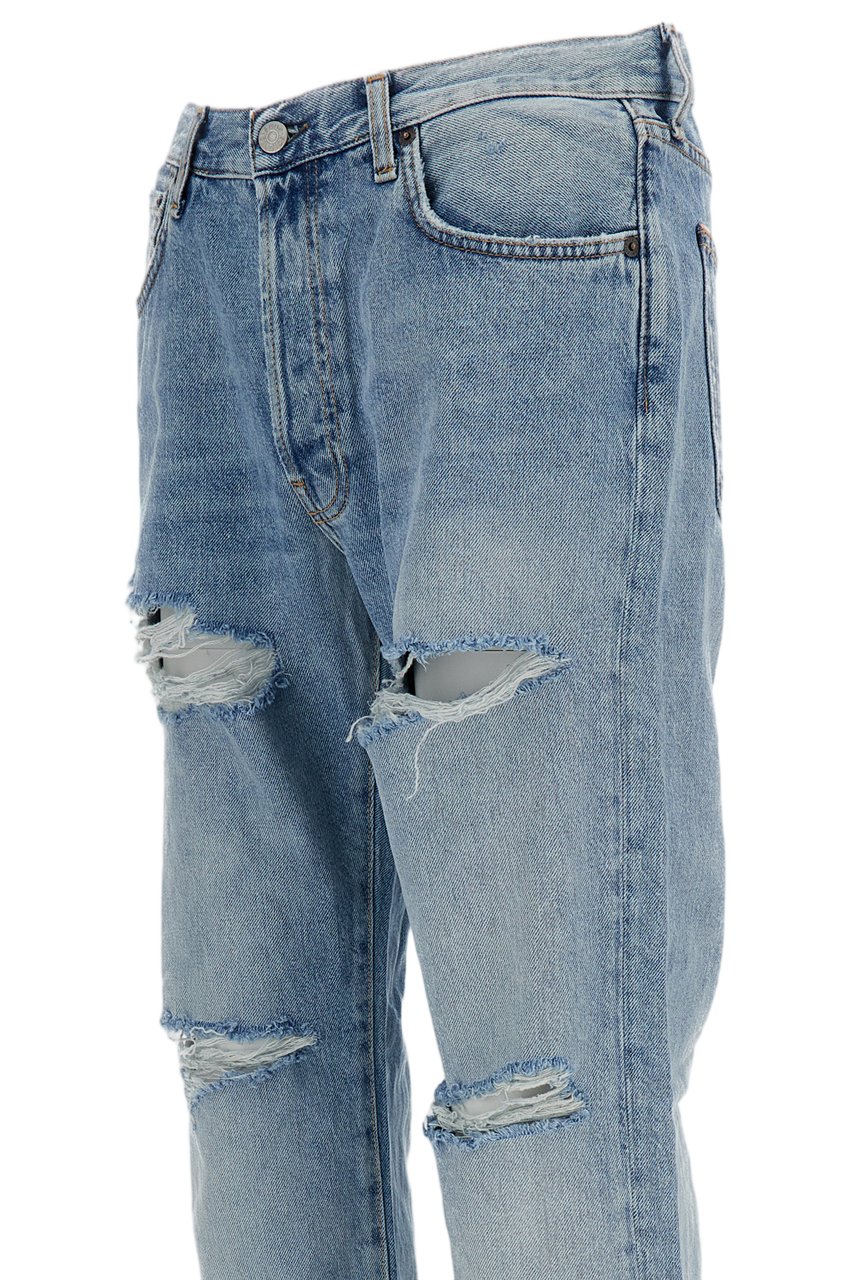 Acne Studios Sky Blue Relaxed Fit Distressed Jeans Blauw
