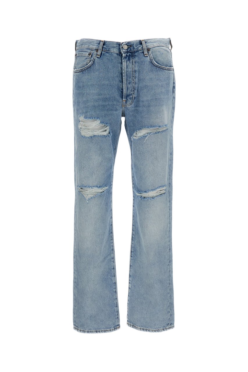 Acne Studios Sky Blue Relaxed Fit Distressed Jeans Blauw