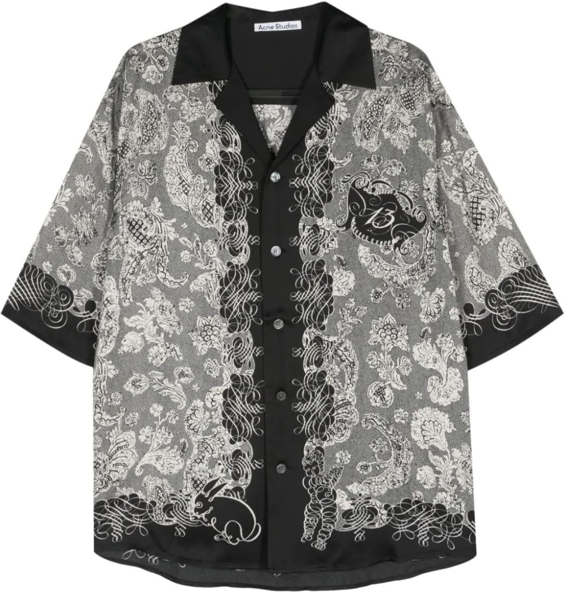 Acne Studios Acne Studios Bunny Shirt - Black/ecru Zwart