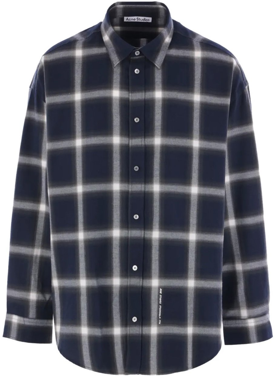 Acne Studios Shirt Navy Multi Blauw