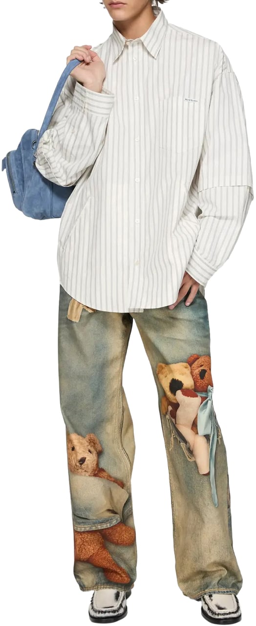 Acne Studios Shirt Off White/grey Wit