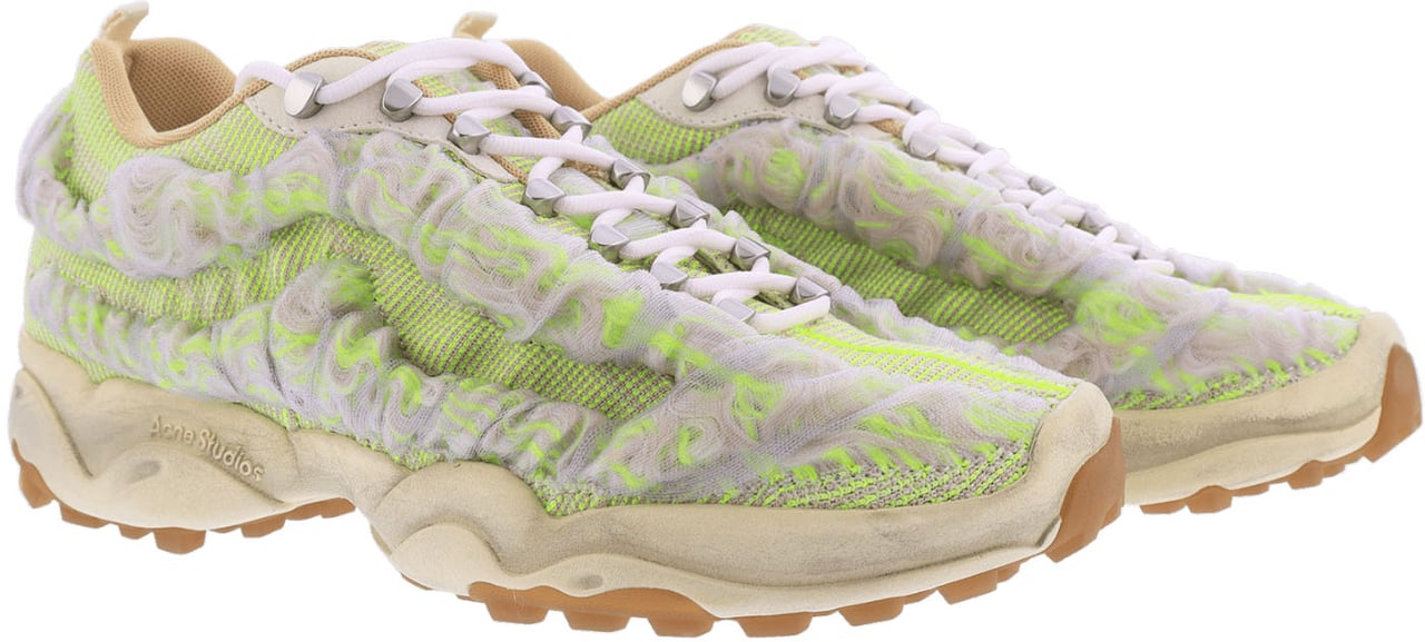 Acne Studios Heren Bubba Sneaker Wit/Geel Wit
