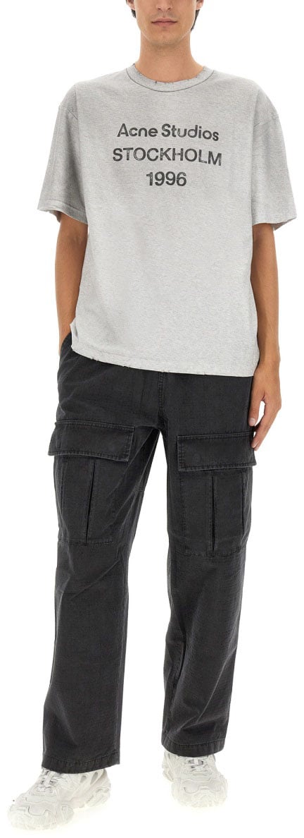 Acne Studios Relaxed Fit Cargo Pants With Flap Pockets Zwart