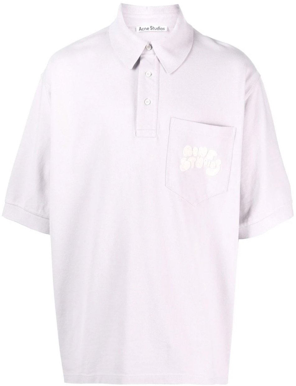 Acne Studios Bubble Logo Polo Shirt Paars