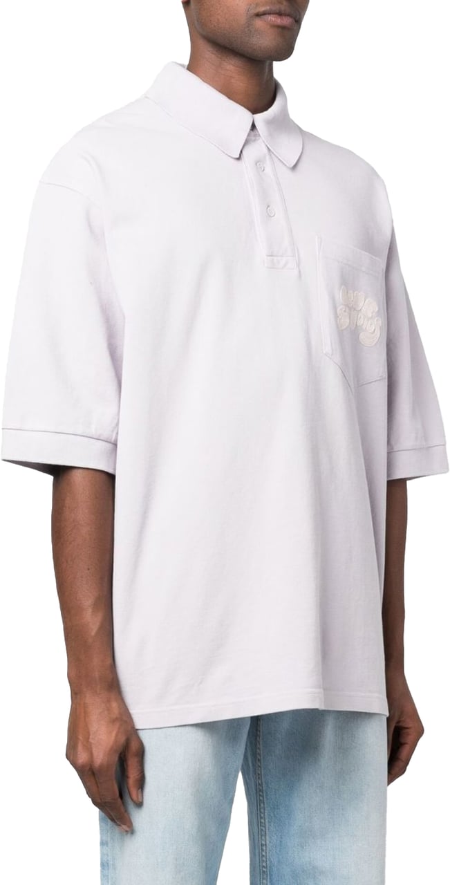 Acne Studios Bubble Logo Polo Shirt Paars