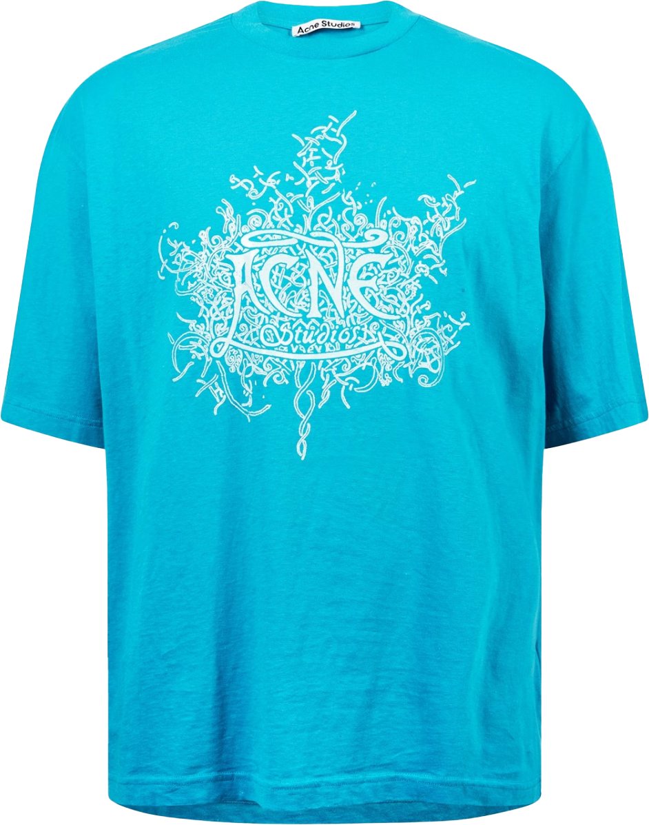 Acne Studios Extorr Devil Logo T-shirt Blauw