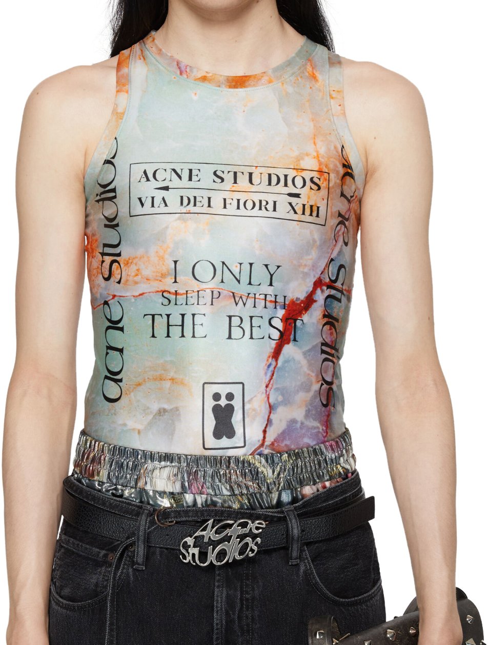 Acne Studios Tank Top Pastel Green/multicolor Groen