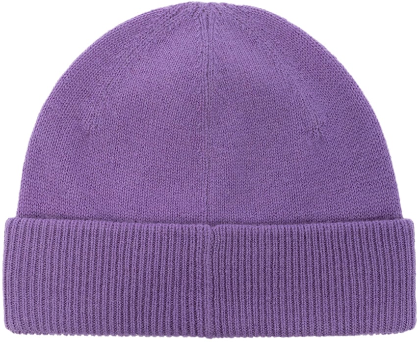 Acne Studios Kana Face Logo Wool Beanie Paars