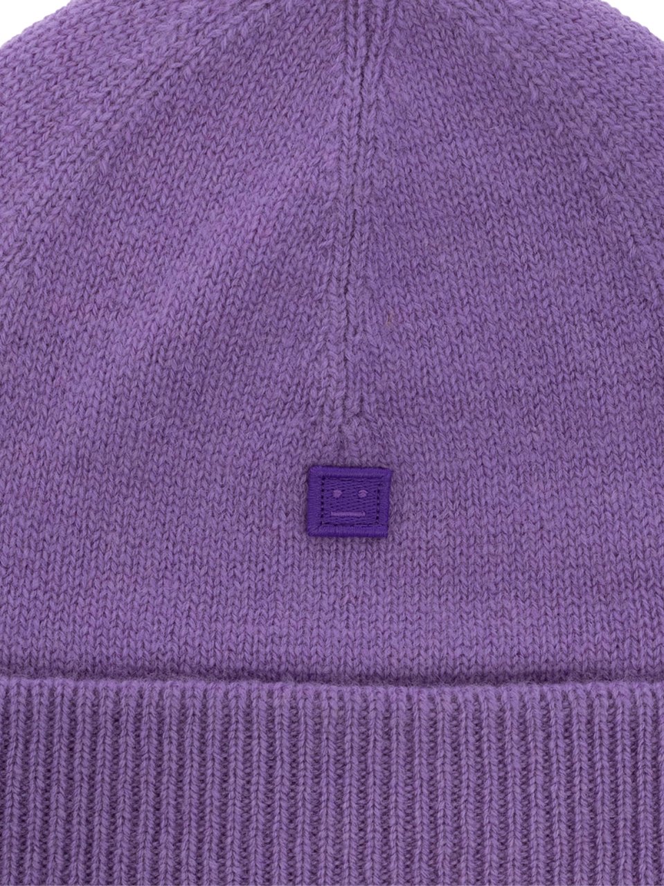 Acne Studios Kana Face Logo Wool Beanie Paars