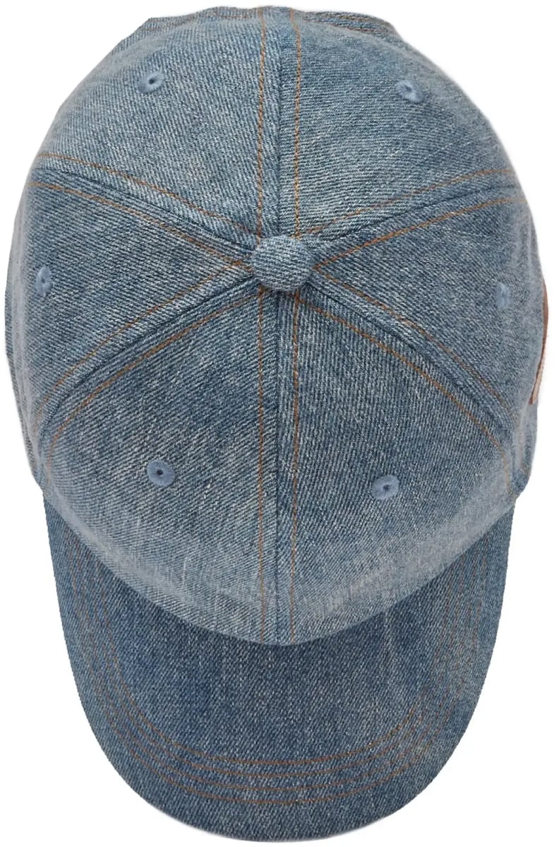 Acne Studios Carliy Denim Detroit Logo Baseball Cap Blauw