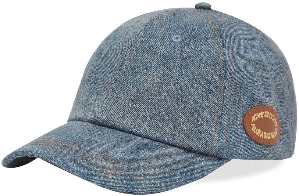 Acne Studios Carliy Denim Detroit Logo Baseball Cap Blauw