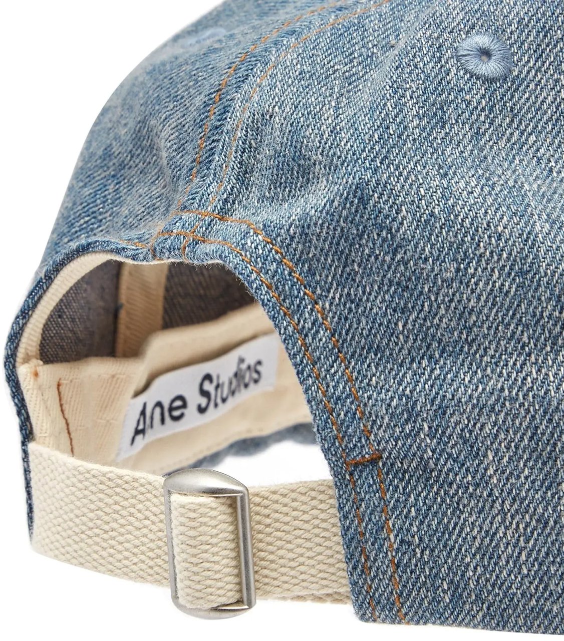 Acne Studios Carliy Denim Detroit Logo Baseball Cap Blauw