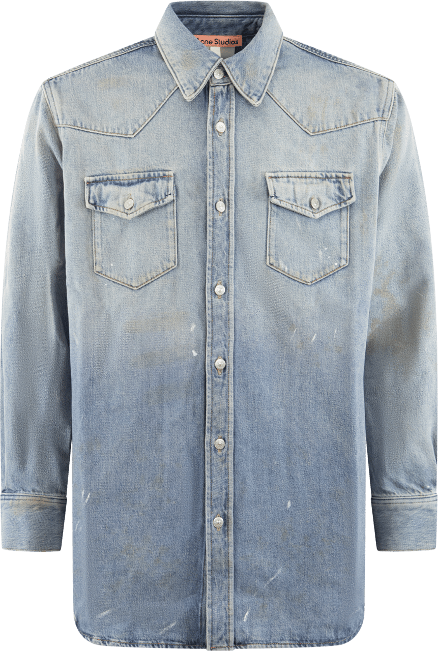 Acne Studios Heren Denim Shirt - Relaxed Fit Blauw