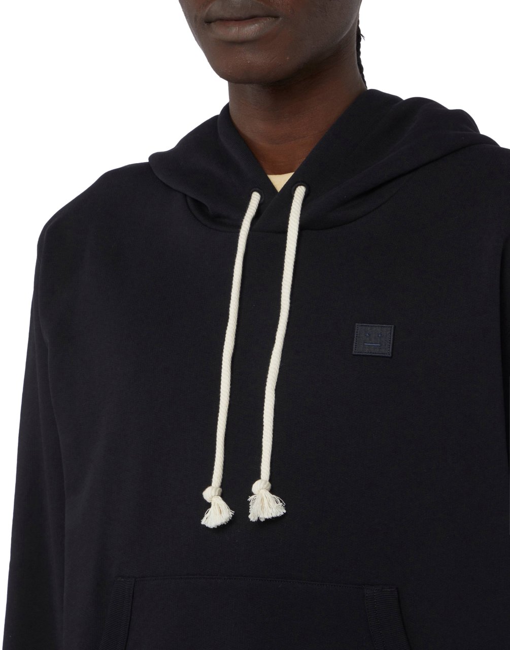 Acne Studios Fairah Face Logo Hoodie Zwart
