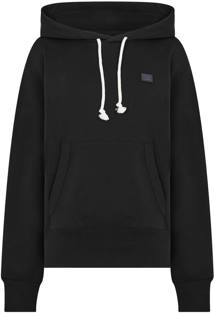 Acne Studios Fairah Face Logo Hoodie Zwart
