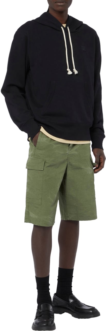 Acne Studios Fairah Face Logo Hoodie Zwart