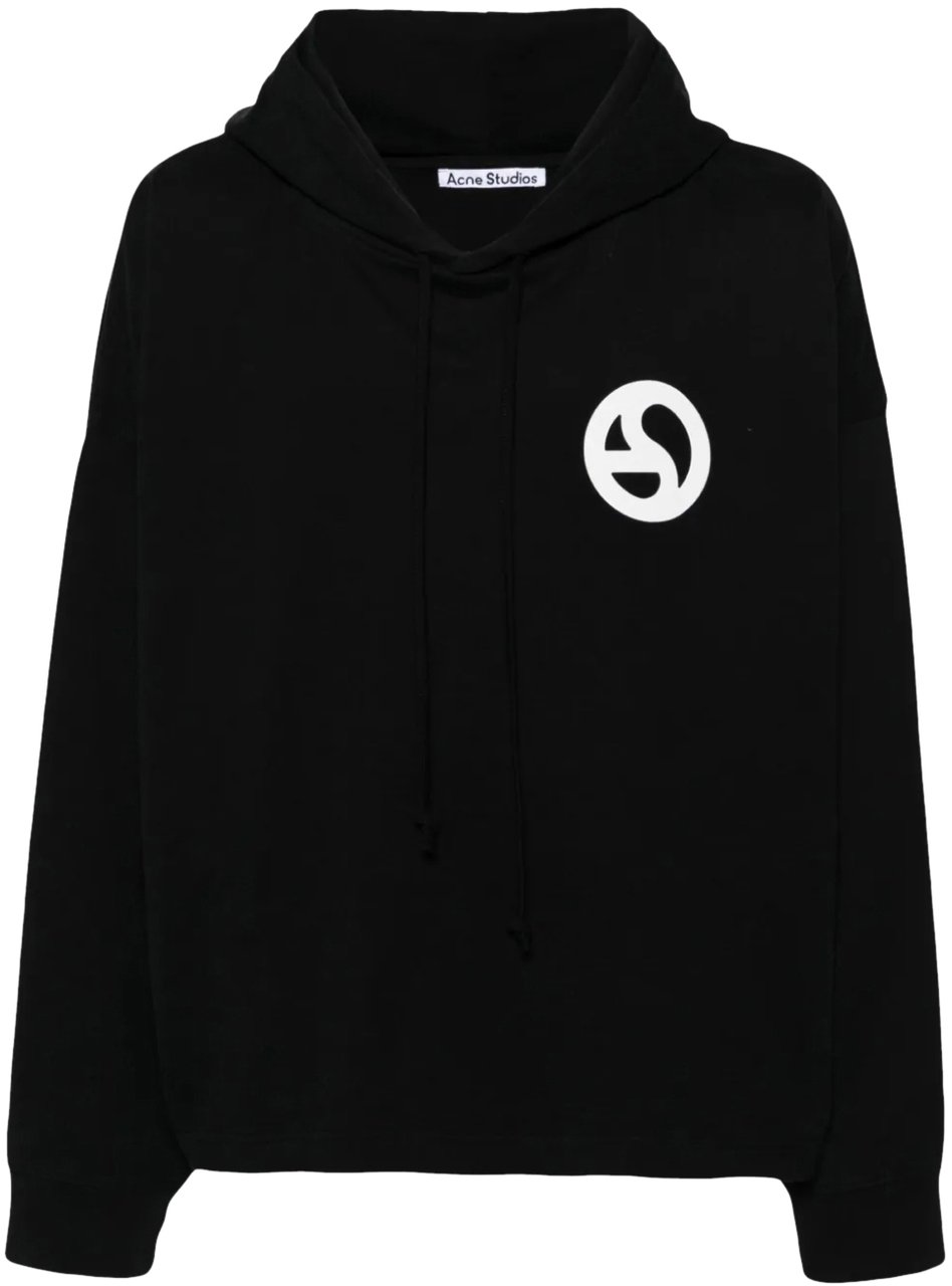 Acne Studios Fester Logogram Hoodie Zwart