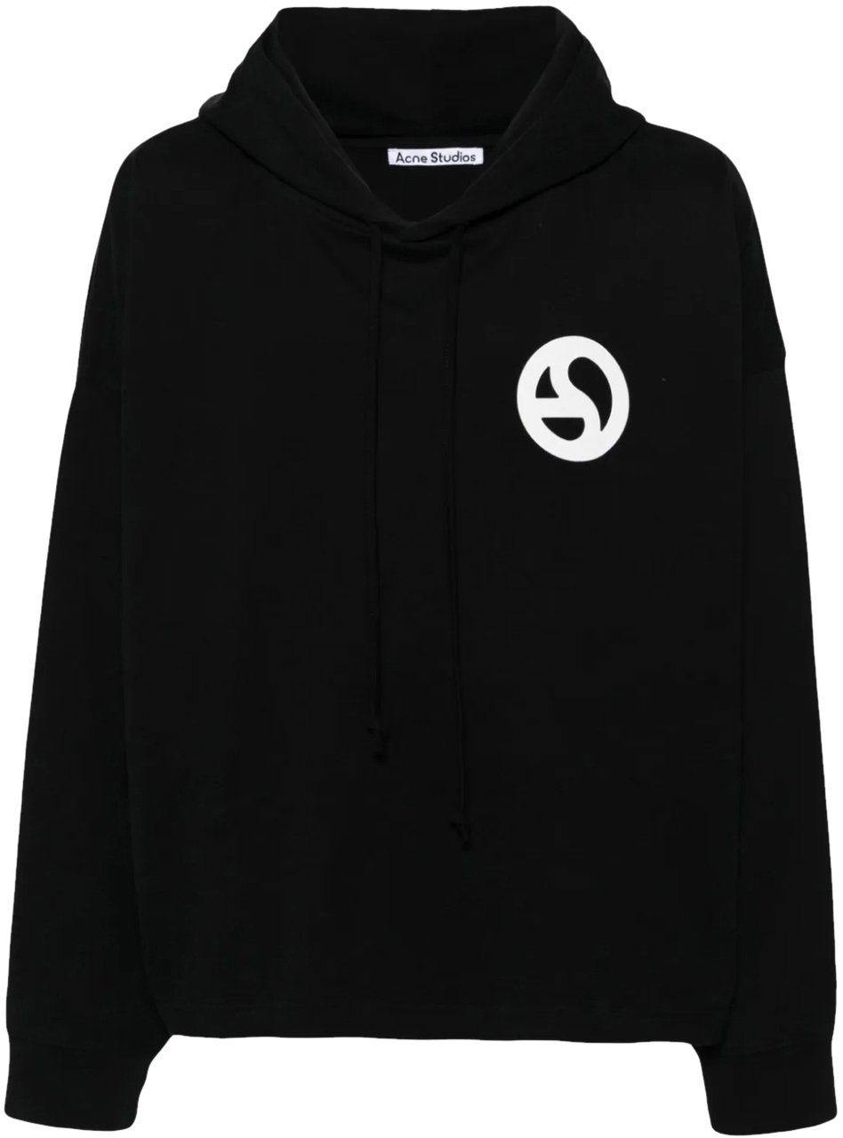 Acne Studios Fester Logogram Hoodie Zwart
