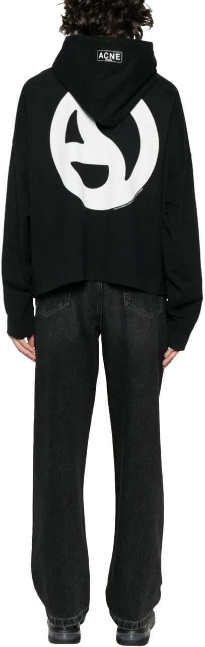 Acne Studios Fester Logogram Hoodie Zwart