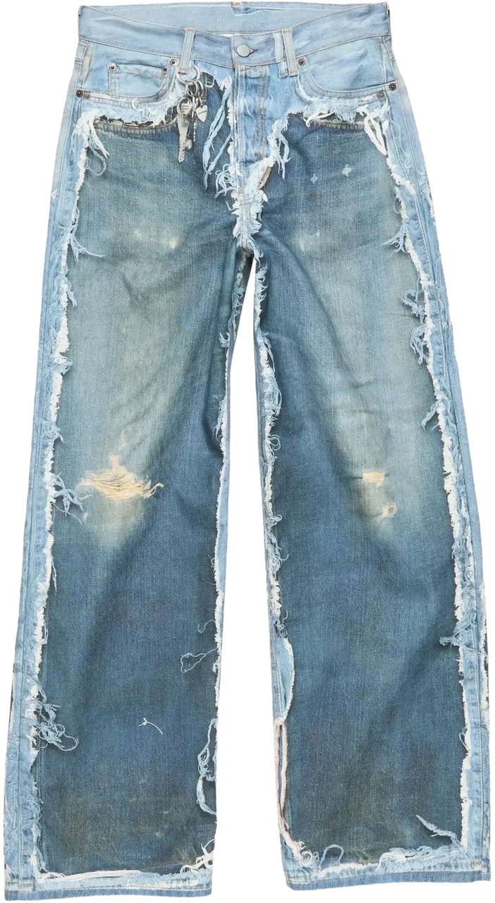 Acne Studios Printed Jeans Mid Blue Blauw