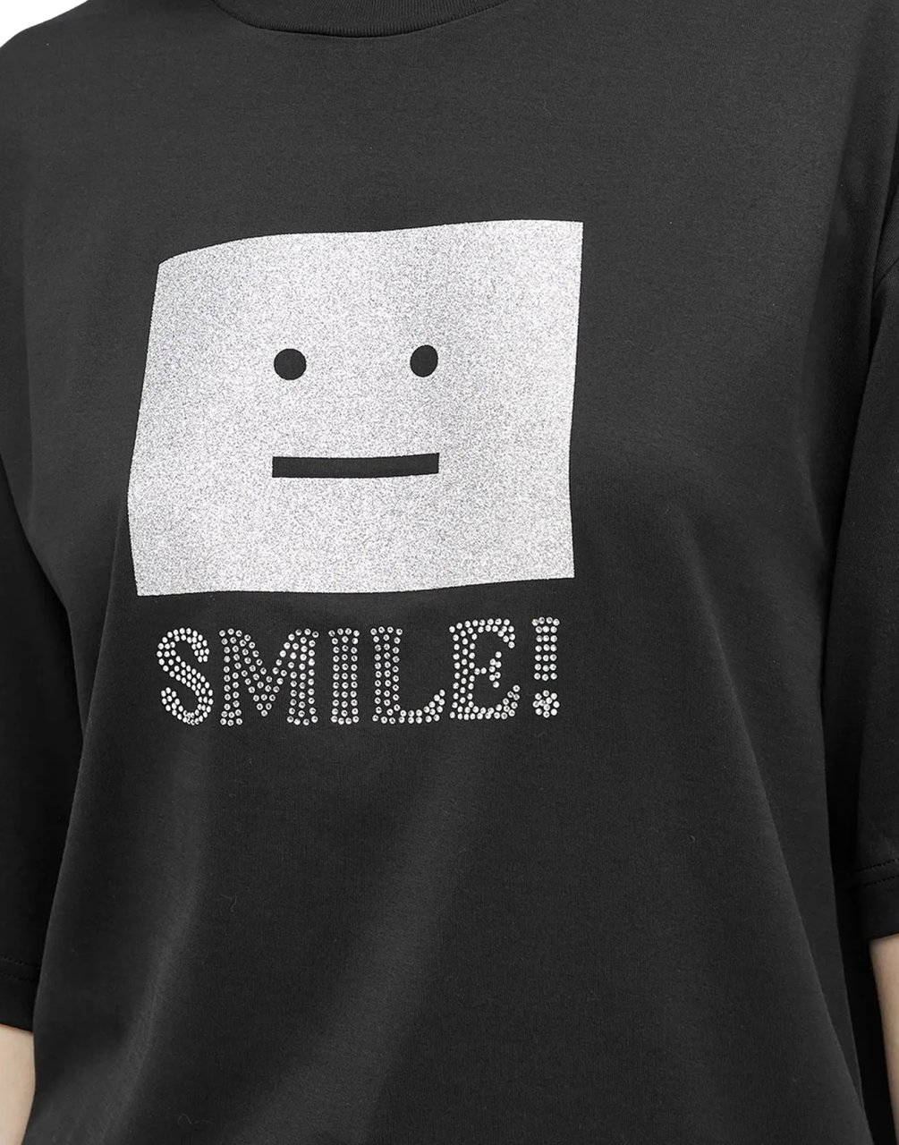 Acne Studios Face Smile Oversize T-shirt Zwart