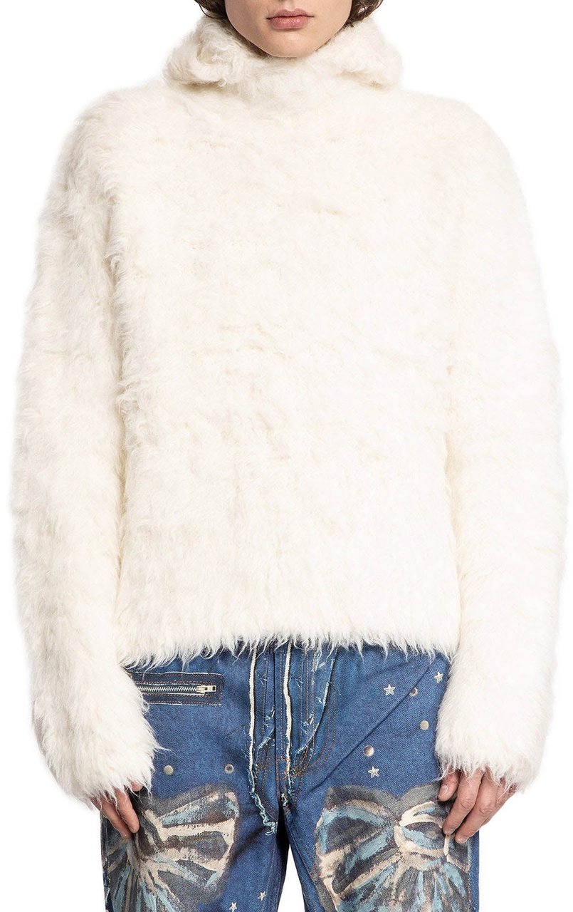 Acne Studios Acne Studios Alpaca Blend Hooded Sweatshirt Wit