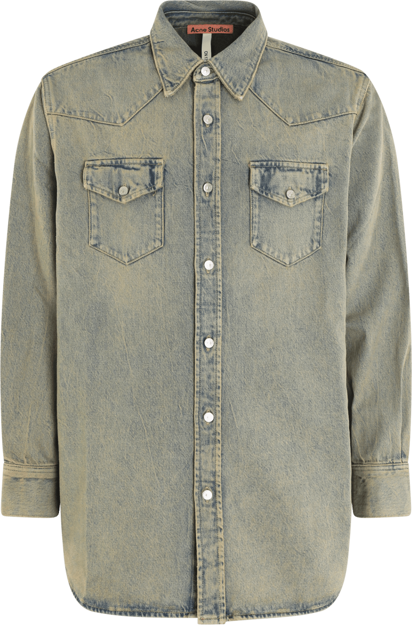 Acne Studios Heren Denim Shirt Blauw Blauw