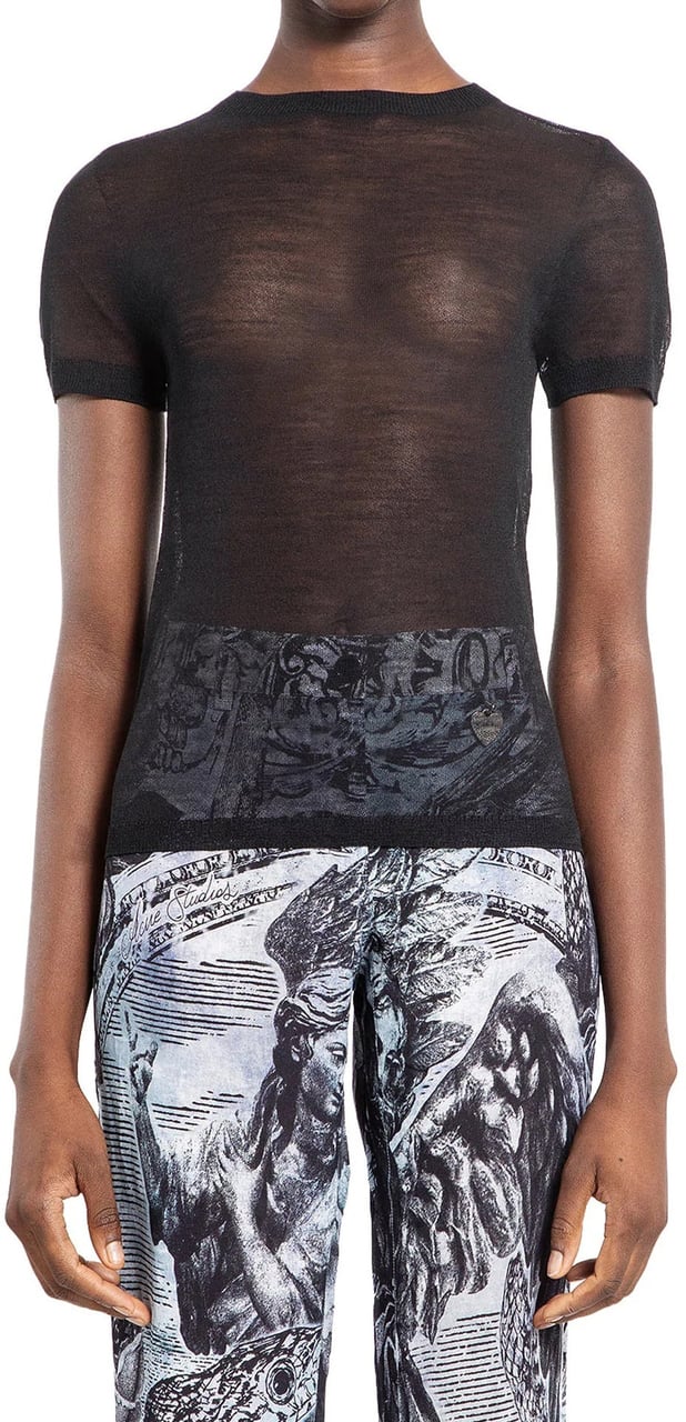 Acne Studios Acne Studios  Sheer Knit T-Shirt Zwart