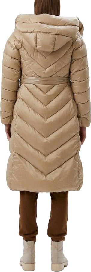 Add Piumino long beige down women's jacket Beige