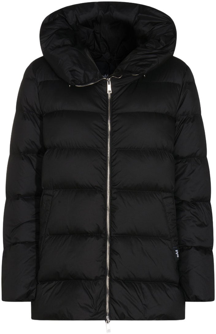 ADD Down Puffer Coat with High Collar Zwart