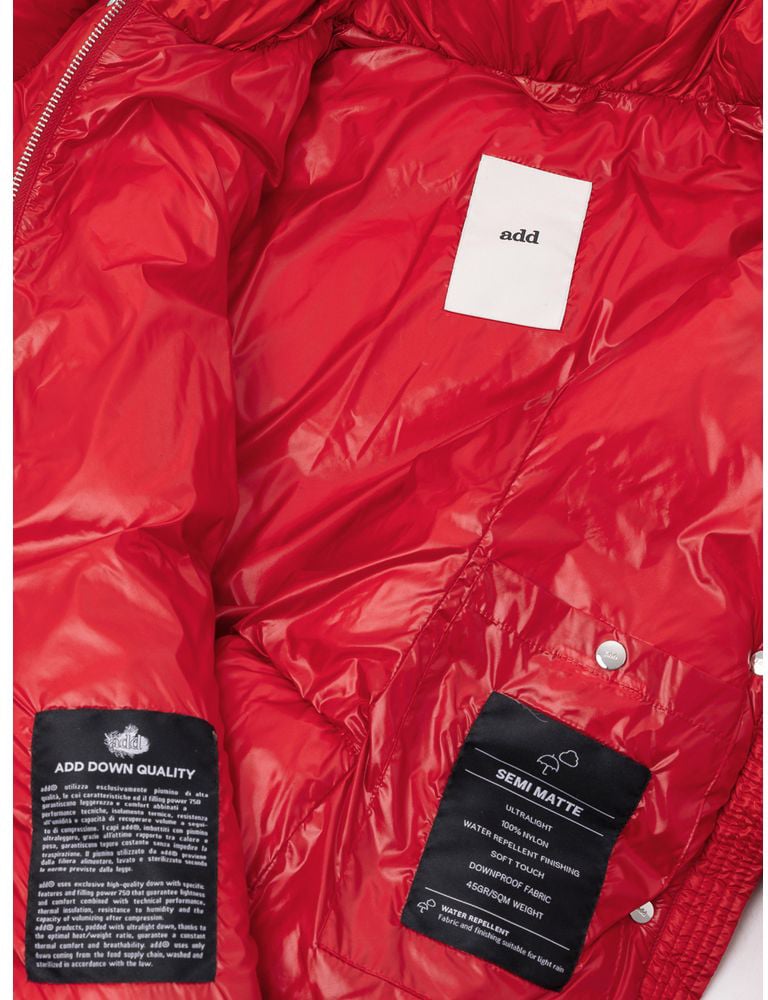 Add Red Polyamide Full-Length Jacket Rood